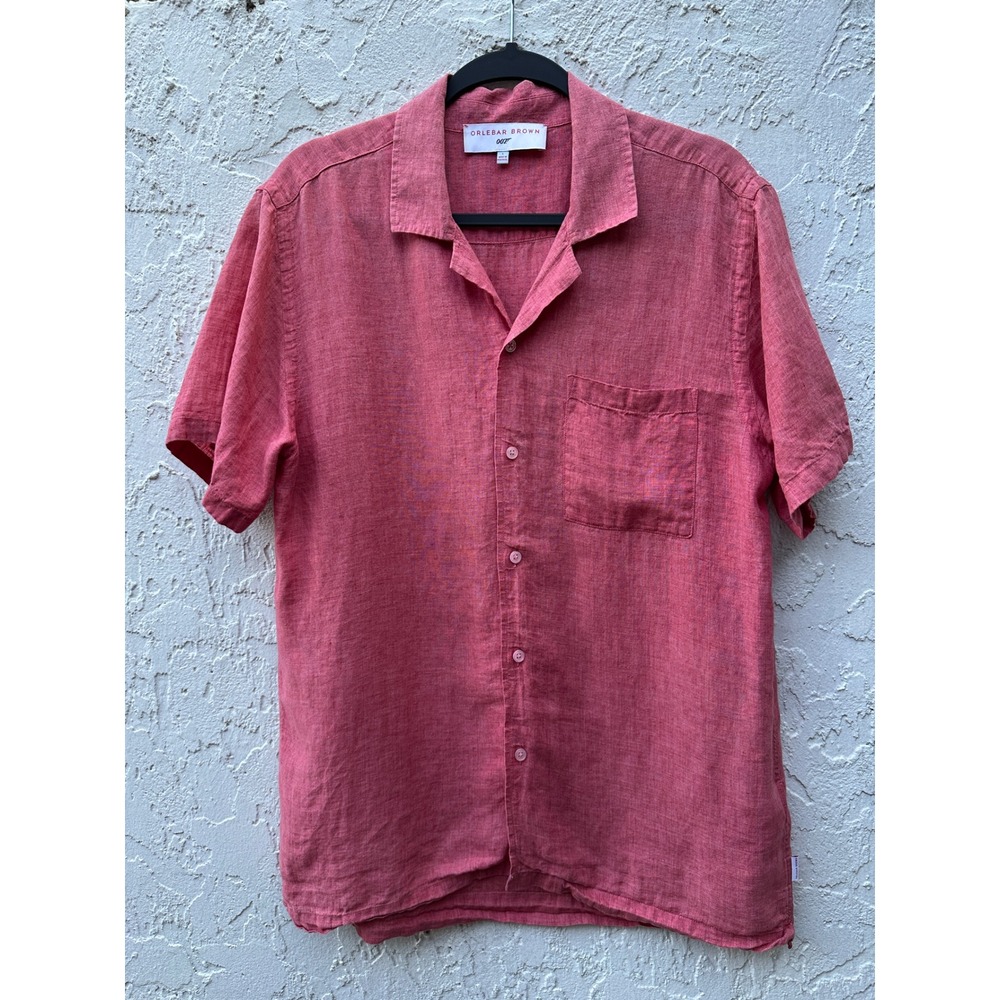 Orlebar Brown 007 James Bond Linen Camp Collar Shirt Mens Large